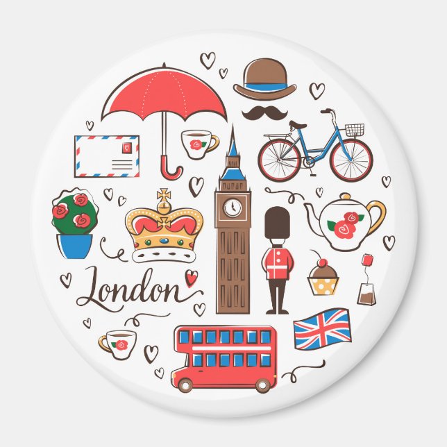 London Doodles Magnet (Framsidan)