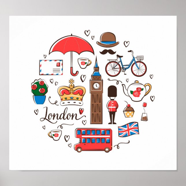 London Doodles Poster (Framsidan)