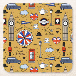 London Doodles Underlägg Papper Kvadrat