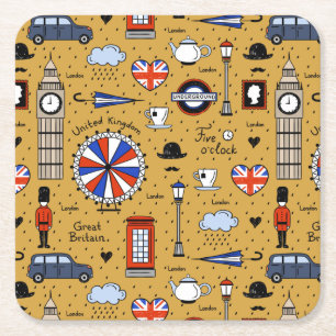 London Doodles Underlägg Papper Kvadrat
