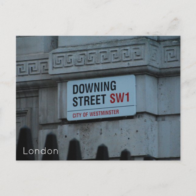 London - Downing Street Helg Vykort (Framsida)