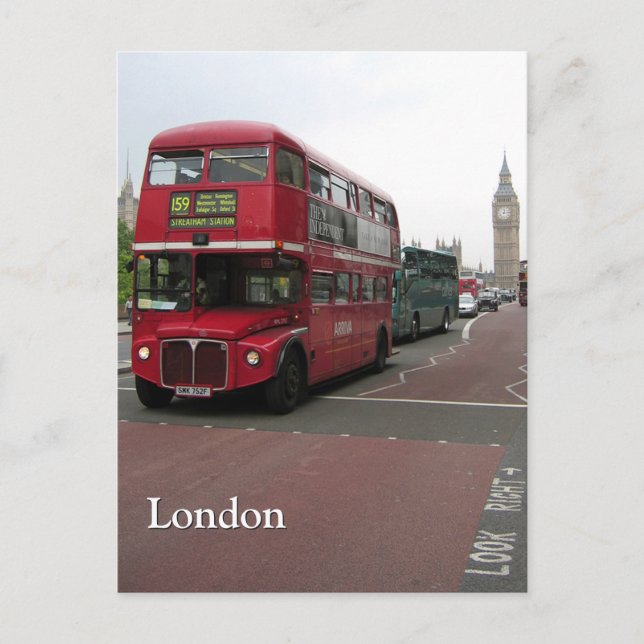 London Dubbla-decker Buss Personlig Vykort (Framsida)