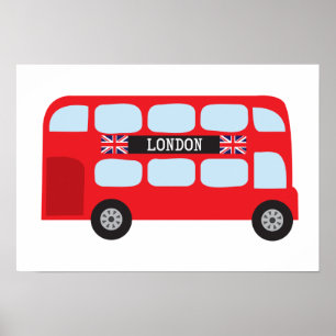 London dubbla-decker buss poster