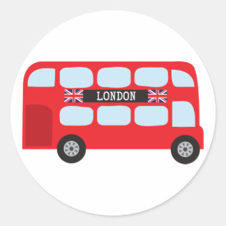London dubbla-decker buss runt klistermärke
