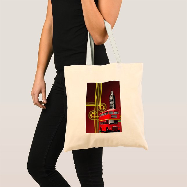 London Dubbla Decker Buss Tote Bag Tygkasse (Skapare uppladdad)