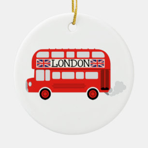 London Dubbla Decker Julgransprydnad Keramik