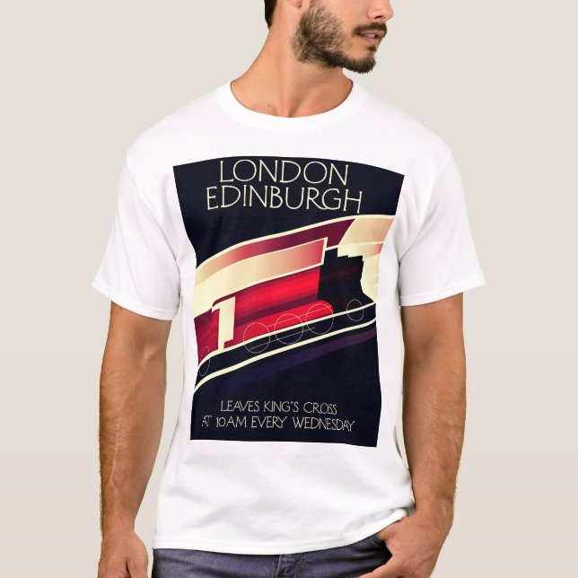 London Edinburgh Locomotive vintage stil poster T Shirt (Framsida)