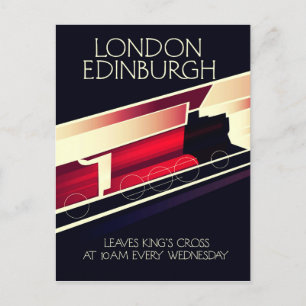 London Edinburgh Locomotive vintage stil poster Vykort