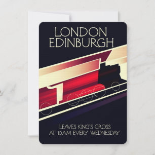 London Edinburgh Lokomotiv vintage affisch