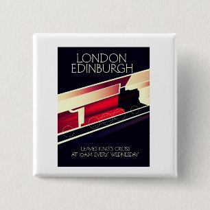 London Edinburgh Lokomotiv vintage affisch Knapp