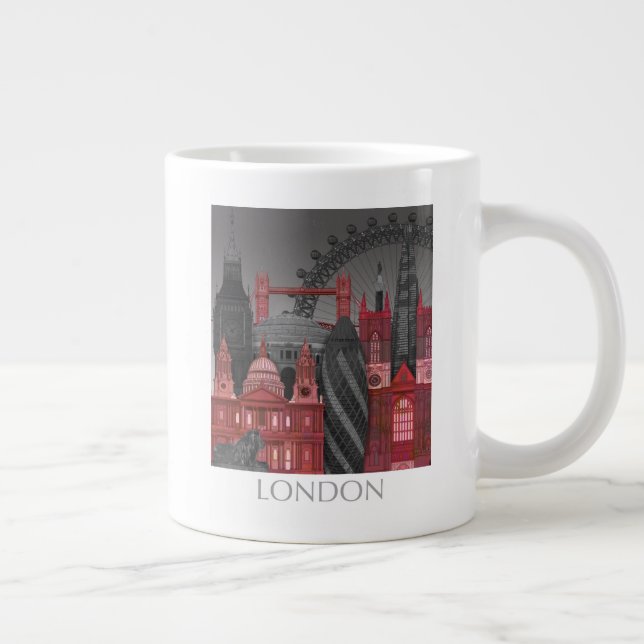 London Elevations by Night - Red Jumbo Mugg (Höger)