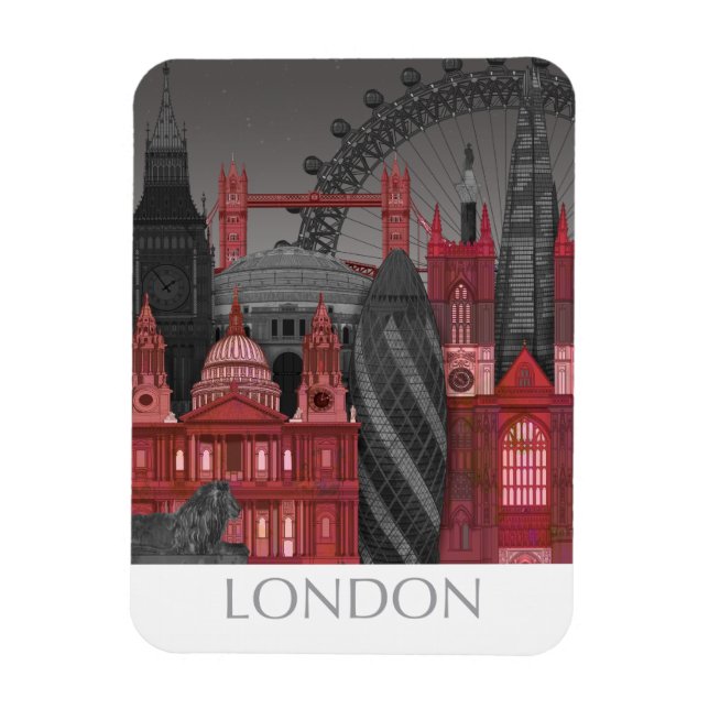 London Elevations by Night - Red Magnet (Vertikal)