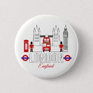 London, England Badge Knapp