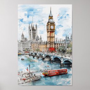 London England Berömd Travel Ställe Poster