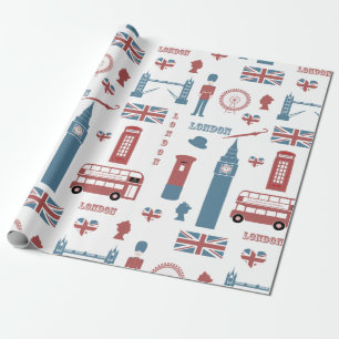 London England Big Ben English Flagga Queen's Guar Presentpapper