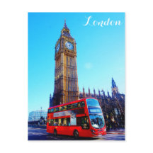 London England Big Ben Red Buss