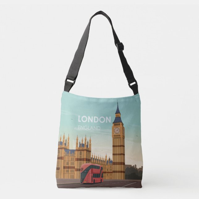 London England Big Ben Vintage resor Axelväska (Framsida)
