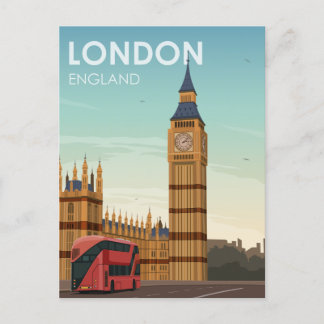 London England Big Ben Vintage resor Vykort
