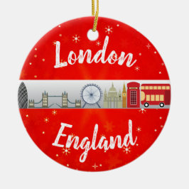London England British Landmarks jul Julgransprydnad Keramik