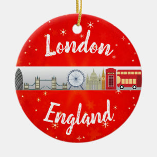 London England British Landmarks jul Julgransprydnad Keramik