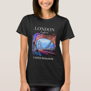 London England Bron Tower Turist Souvenir Kvinnor T Shirt