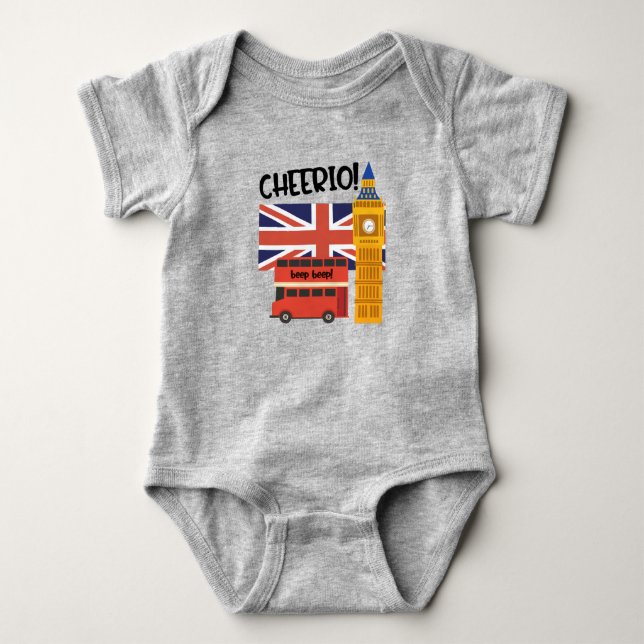 London England Cheerio United Kindgdom Big Ben Cof T Shirt (Framsida)
