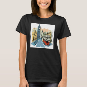 London England City Scape dam burnout tee