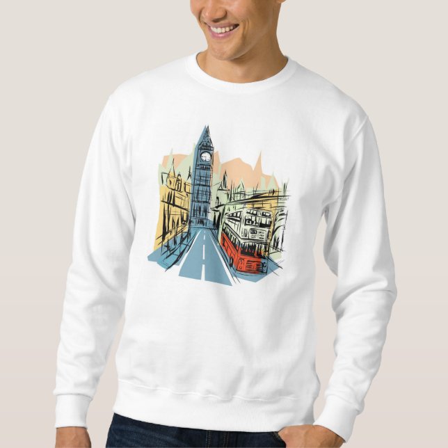 London England City Scape killar sweatshirt (Framsida)