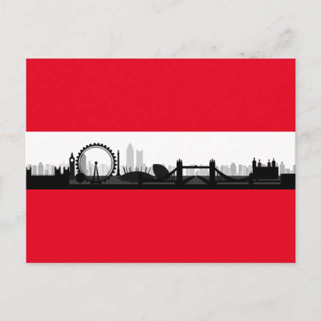 London England City Skyline Photo Bild Postcard Vykort (Framsida)