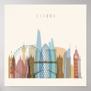London, England   City Skyline Poster