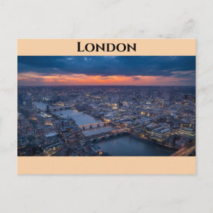 London England City Skyline vid Sunset Travel Phot Vykort