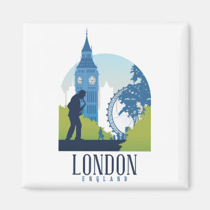 London England Cityscape Vintage resor Photo Magnet