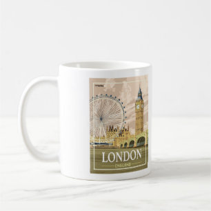 London England Coffee Mugg - Storlek 11oz