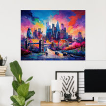 London England Colorful Abstrakt Art
