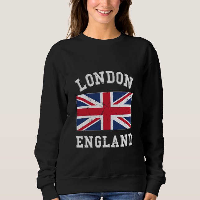 London England Flagga Souvenir Tourist För manar W T Shirt (Framsida)