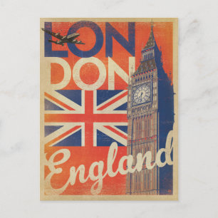 London, England - Flagga Vykort