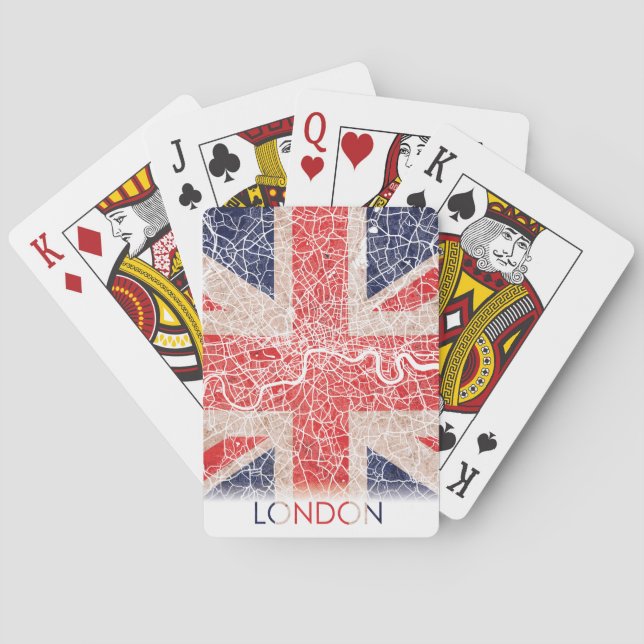 London England Förenade kungariket Flagga City Kar Casinokort (Baksidan)