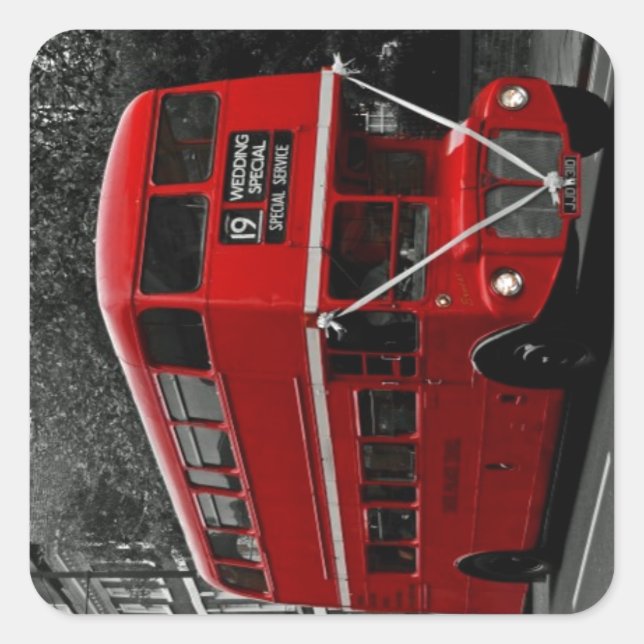 London England Fyrkantigt Klistermärke (Framsida)