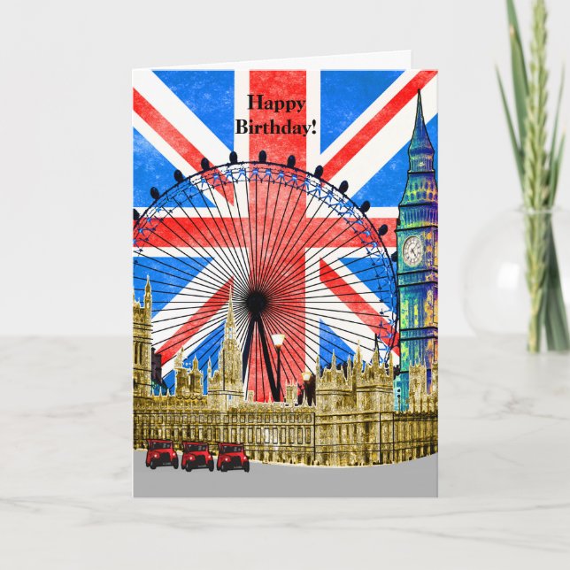 London England Grattis på födelsedagen Kort (Framsida)