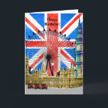 London England Grattis på födelsedagen Kort<br><div class="desc">London-kollage. Anpassa med dina känslor eller behålla till ord.</div>