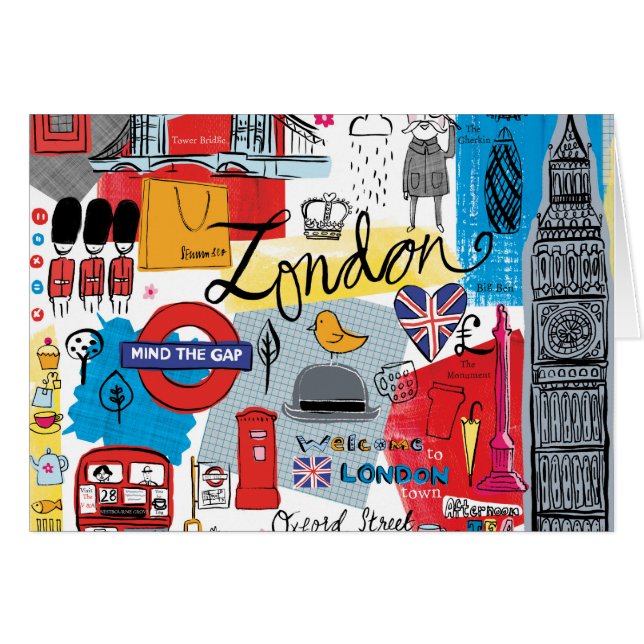 London, England Hälsningskort (Framsidan Horizontal)