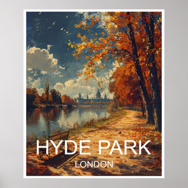 London England Hyde Park Travel Poster (Framsidan)