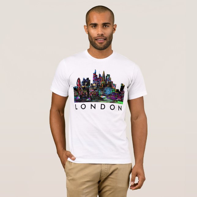 London, England i graffiti Tee Shirt (Hel framsida)