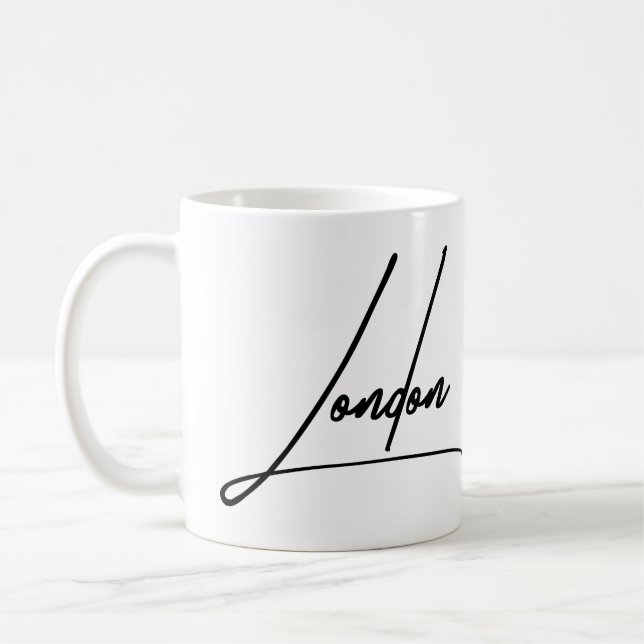 London England Ikonisk Huvudstad Souvenir Kaffemugg (Vänster)