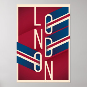 London, England Illustrerad typografi för retro Poster