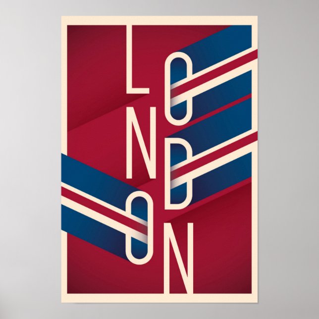 London, England | Illustrerad typografi för retro Poster (Framsidan)