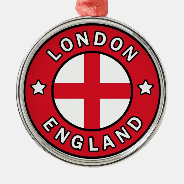 London England Julgransprydnad Metall (Framsidan)