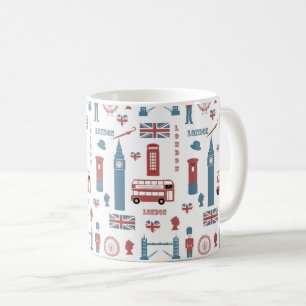 London England Landmarks Big Ben English Flagga Kaffemugg