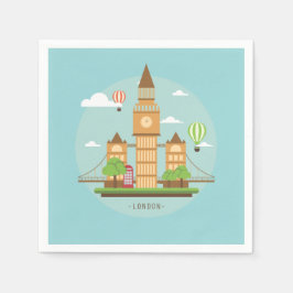 London England Landmarks Cocktail Papper Napkins Pappersservett