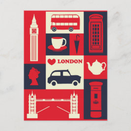 London England Landmarks Cute Travel Vykort